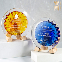 Crystal glaze Trophy medal plate customized high-end Trophy medals customized anniversary souvenir annual prize