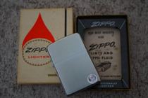 Zippo original dress 1969 New chromed wire drawing light plate with label