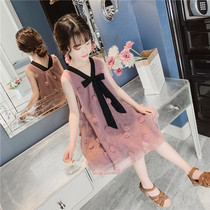 Girls summer dress children Primary School students Hanfu 8 big children 9 ten years old foreign girl summer dress Princess yarn skirt