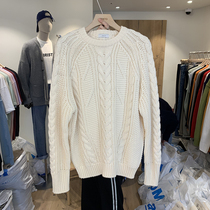 APM Korea Dongdaemun mens autumn and Winter new pullover loose sweater twist flower knitwear tide