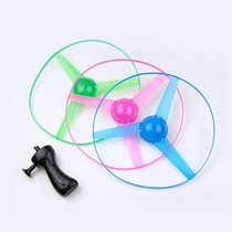 Hot sale cable Frisbee childrens handle pull line helicopter hand-pulled rotary plane school perimeter hanging board toys