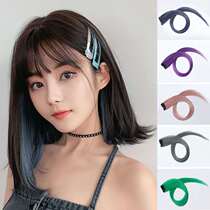 Changing color wig gradient hanging ear dyed wig invisible trace naturally hanging ear dyed wig short hair