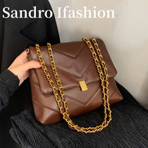 Sandro Ifashion small bag women 2020 new fashion joker single shoulder bag chain messenger bag soft leather