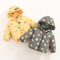 Baby female baby coat baby cotton clothes girl foreign gas plus velvet cotton clothes children thick cotton padded jacket children foreign clothes
