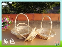 Rattan flower basket dance props portable basket dancing basket dancing basket wedding small flower basket Wicker wedding flower basket