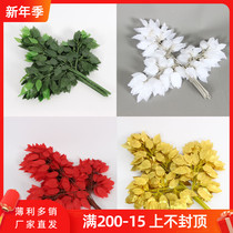 Simulation of Banyan Tree leaf green plant leaves feel too glue Banyan Tree Branch Shopping Mall home wedding plant leaf decoration