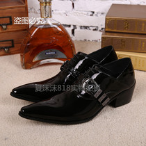 2015 new trendy fashion Korean version Inron pointy shoes Daily hair stylist Heightening Mens Leather Board Shoes