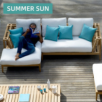 Outdoor anti-corrosive grapefruit rattan-made sofa patio Living room Balcony Leisure Furniture Hotel Villa Solid Wood Vine Sofa