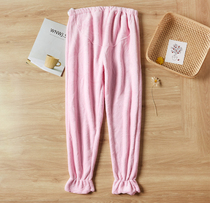 Warm over winter pregnant women Sleeping Pants Autumn winter Thickened Coral Suede Toabdominal Home Pants Loose flannel trousers Long pants