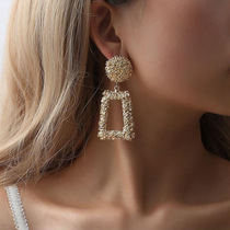 European and American exaggerated geometric earrings female fashion jewelry retro flower carving earrings earrings simple creative ear jewelry