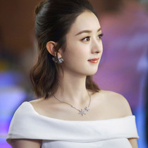 Advanced sense earrings French Net red 925 silver earrings 2021 New tidal air simple cold style personality earrings