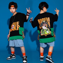 Childrens street dance suit boy hip-hop handsome summer necropolis with less children hiphop jazz dance out of the clothes rack drums