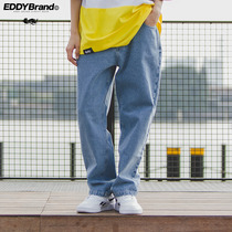 EDDY original casual high-elastic wear-resistant denim trousers Korean casual loose straight jeans mens simple style