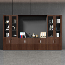 Cabinet Information cabinet Wooden Boss Bookcase Plate type Archives Storage Storage Cabinet Office Background Documents Cabinet