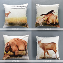 Deer Nordic retro hotel pillow sofa cushion car lumbar office pillow lumbar pillow with core cover
