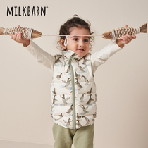 Milkbarn autumn and winter New baby vest light down jacket boys and girls wear warm down jacket vest