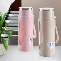 Portable transparent double layer with covered glass simple household office cup cup female cup cup