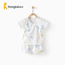 Tongtai summer new clothes 0-3 months newborn cotton suit Baby short sleeve kimono suit