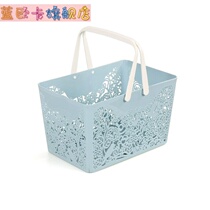 Multi-purpose bath supplies storage basket Portable bath basket rectangular swimming frame Blue bath frame storage basket basket flower