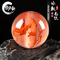 Natural Cool Mountain Ice Floating South Red Loose Beads Round Pearl Red Agate Multi-Treasure Hand Chain Diy Accessories 108 Buddha beads