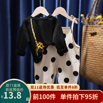 Girls pants 2022 autumn new baby overalls spring and autumn cute foreign childrens autumn clothes baby outer wear