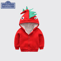Belle sweet baby clothes autumn and winter childrens clothing baby plus velvet warm hooded coat children thick coat tide