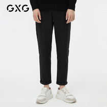 GXG mens 2020 hot black slim stretch small feet trousers Korean edition mens business casual trousers