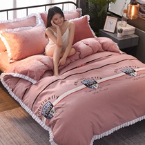 Thickened flannel coral velvet quilt cover double 1 8m single winter quilt cover double-sided student dormitory 1 5m single