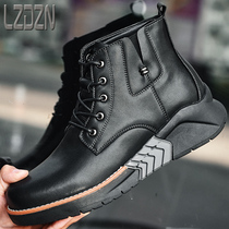 Inner climax men shoes tide shoes English gauge leather boots work shoes Chelsea Shoes Martin big head black