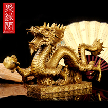 Juyuange Dragon Orbors Chinese Brass Blue Dragon Hanlong 12 Zodiac Dragon Home Decoration Cai Crafts Ornaments