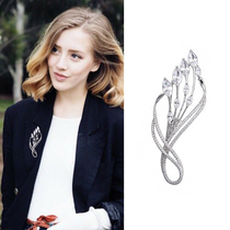 Japanese and Korean trendy jewelry coat sweater accessories zircon crystal simple corsage silk towel buckle shawl buckle brooch collar