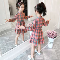 Girls autumn dress 2019 new net red Korean version of spring Super foreign air in big childrens dress girl skirt