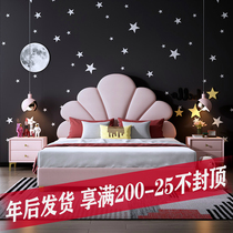 Net red children's bed post-modern luxury cloth bed simple fashion princess bed 15 meters 18 M model room furniture