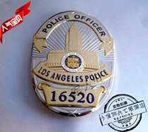 United States badge Los Angeles LAPD large badge Pin badge Metal badge number 16520 Pure copper
