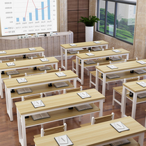 Training table factory direct sales of primary and secondary school students single double desk and chair combination Cram school tutoring class long table desk