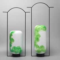 Modern Nordic New Chinese Creativity Iron Art Ceramic Pendulum Home Living Room Prototype Room Furnishing Genguan Soft Adornment