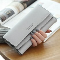 Where the element wallet female long cross pattern three fold simple versatile atmosphere multifunctional fashion retro European and American money clips