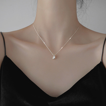 Water drop 925 sterling silver necklace light luxury niche design sense 2021 new female non-fading wild clavicle chain summer