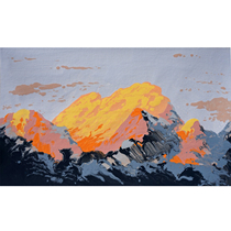 Tong Derecorded Gold Mountain Living room bedroom Decorative Painting Collection Pure Hand Painting