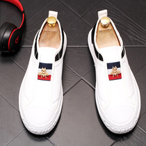 Tide Cards Mens Lefu Shoes Han Edition 2022 New Little White Shoes 100 Hitch Casual Board Shoe foot One foot pedal Lazy Shoes