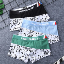 Mens underwear Mens boxers personality youth pure cotton boxer pants breathable fashion trend shorts head thin pants