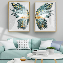 Nordic living room decoration painting Modern simple sofa crystal porcelain painting Small fresh double restaurant background wall painting