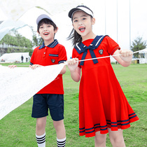 Kindergarten Garden clothes Summer clothes Inlun College Wind Primary school Childrens class clothes Short sleeves Summer Childrens school uniforms Graduation photos