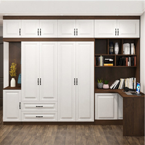 Corner one-piece desk to the top four-door wardrobe combination cabinet home simple modern computer desk learning table