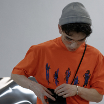 SAMESAME original concert American retro round neck Aramco Kachi t-shirt pure cotton pattern simple bottoming shirt