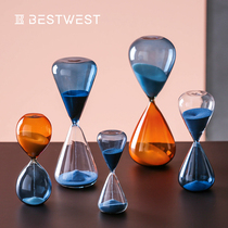 Creative glass hourglass timer ornaments personality simple modern home living room wine cabinet soft decorations small furnishings