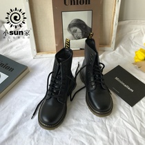 Korean version of ins British Harajuku retro street shooting locomotive chic high-help Knight Martin boots womens boots Spring and autumn single boots tide
