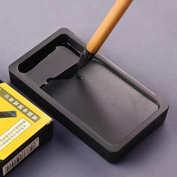 Light Weight Ink-stone Calligraphy Room Four Precious Stone Slabs Calligraphy Special Ink Pool Students Beginners Beginners Plastic Bifacial Ink Cartridges