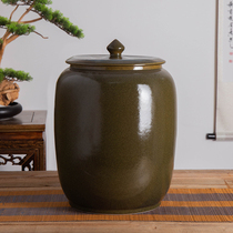 Jingdezhen ceramic rice tank with lid rice storage box 30kg large noodle barrel household moisture-proof sealed rice storage barrel rice pot