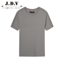 JDV mens new summer fashion mens light gray solid color round neck short sleeve mens T-shirt SSC8232SHA